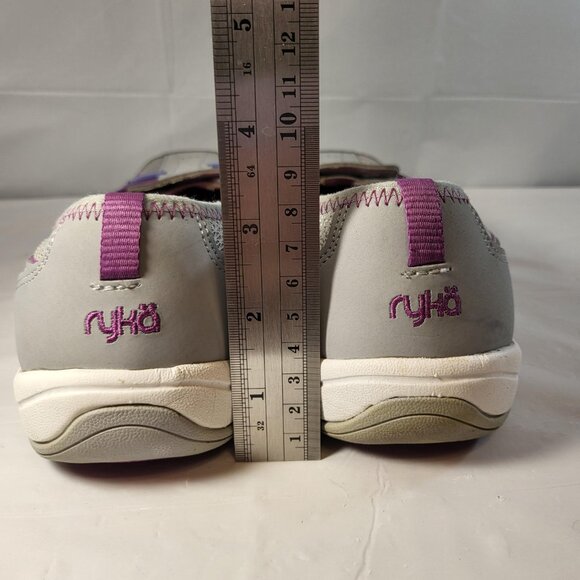 Ryka Tango Slip on Sneaker Leather Size 8 Grey/Purple - Picture 6 of 9